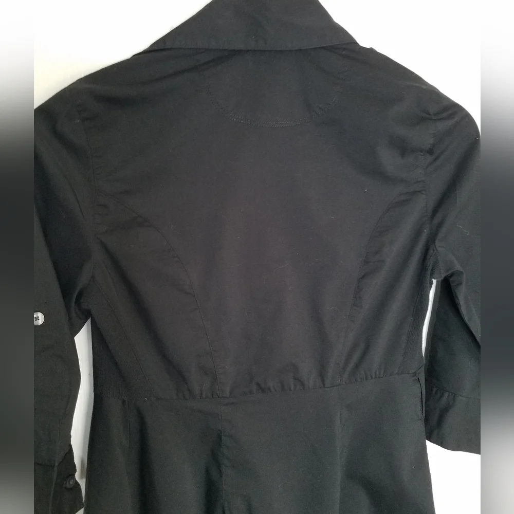 Converse One Star Black Wrap  Dress 3/4 roll sleeve tab Tie Size  XS - Picture 6 of 11